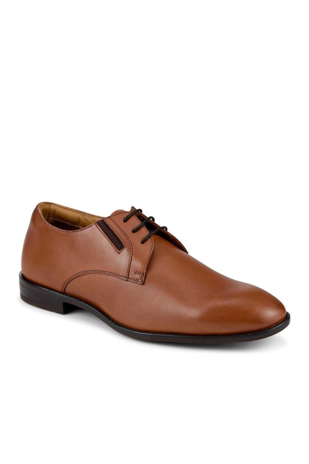 Pavers Pavers Men's Wide Fit Smart Leather Lace-Up Shoes in Tan