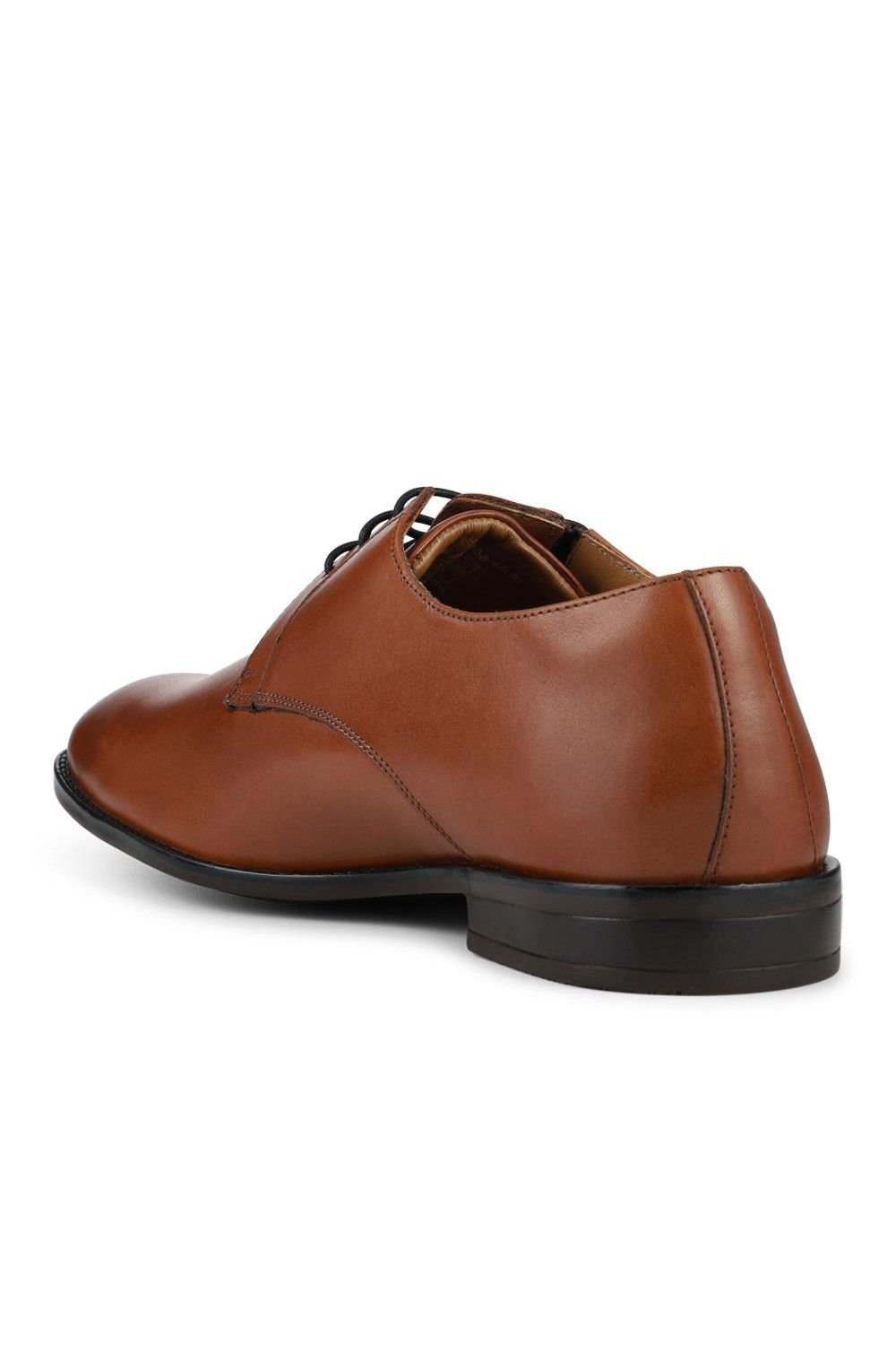 Pavers Pavers Men's Wide Fit Smart Leather Lace-Up Shoes in Tan - 3