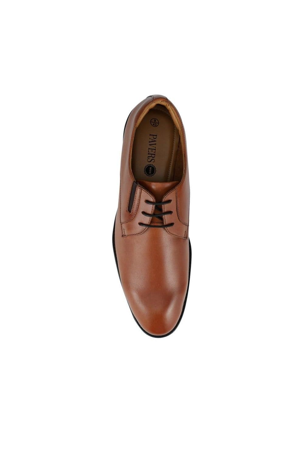 Pavers Pavers Men's Wide Fit Smart Leather Lace-Up Shoes in Tan - 4