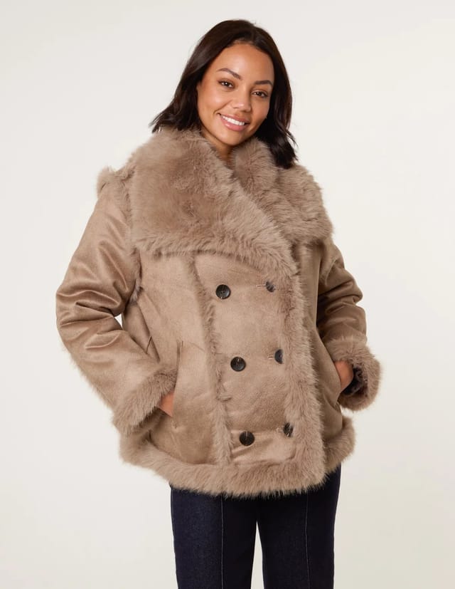 Blue Vanilla Reversible Short Faux Fur Coat - 2