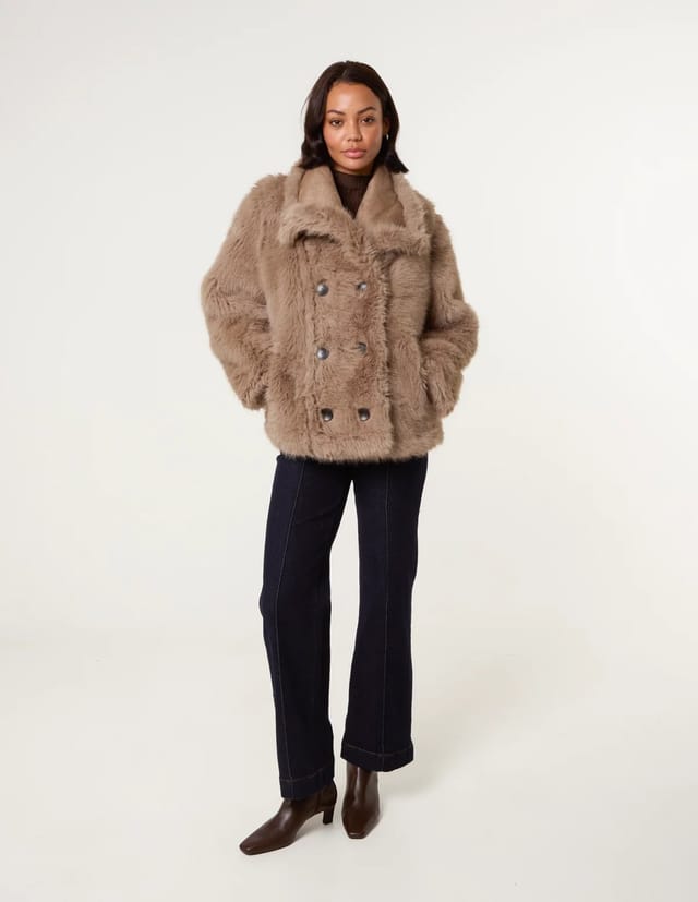 Blue Vanilla Reversible Short Faux Fur Coat - 3