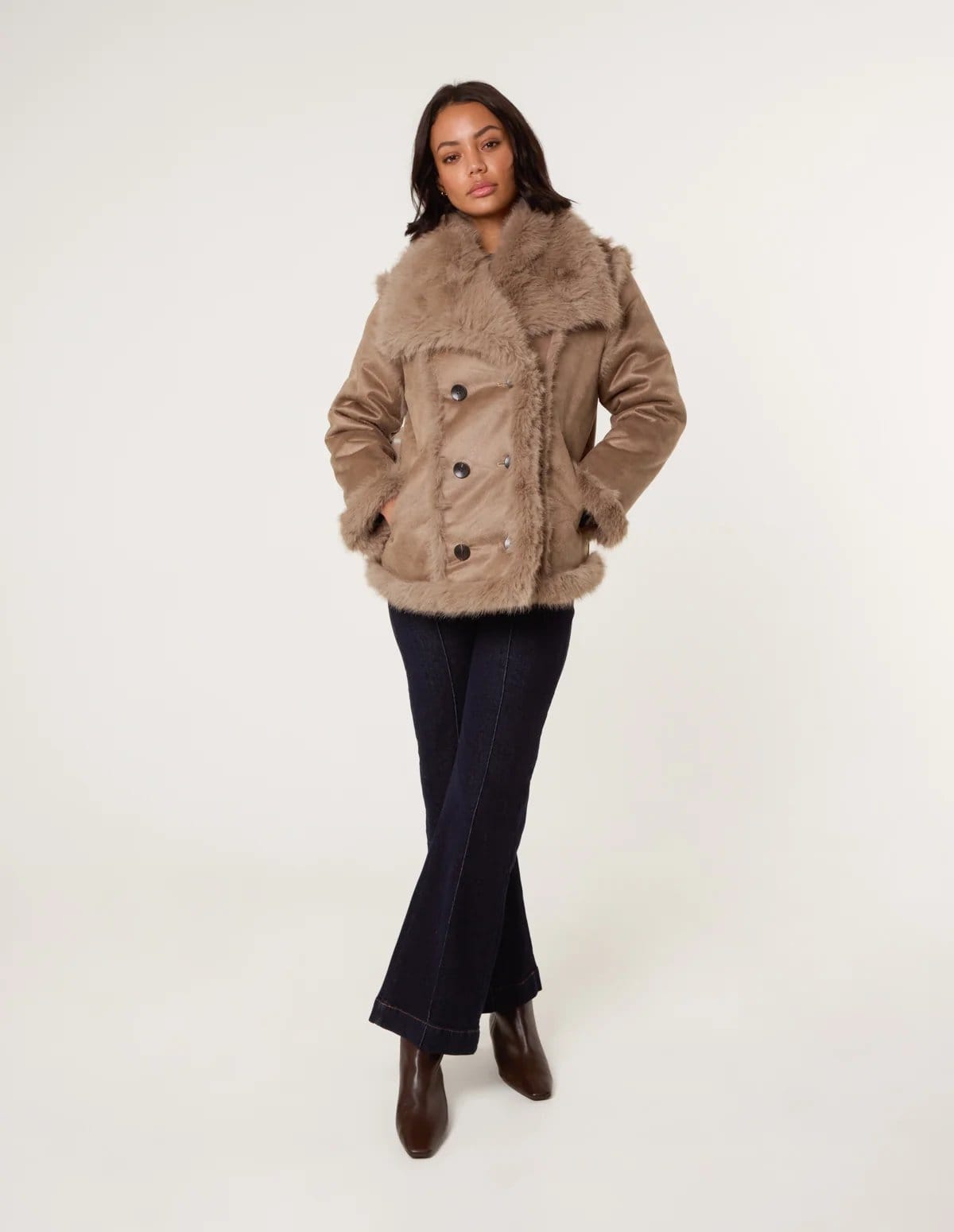 Blue Vanilla Reversible Short Faux Fur Coat - 4