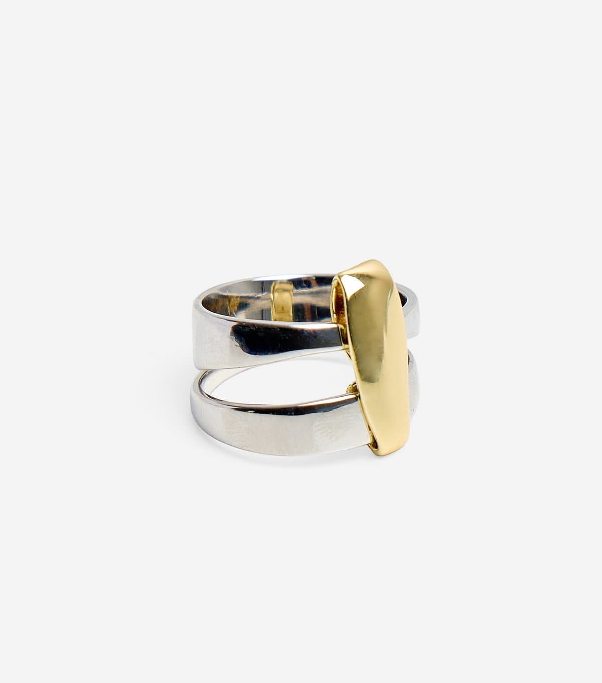 Public Desire Silver and Gold Tone Abstract Ring Public Desire New Look