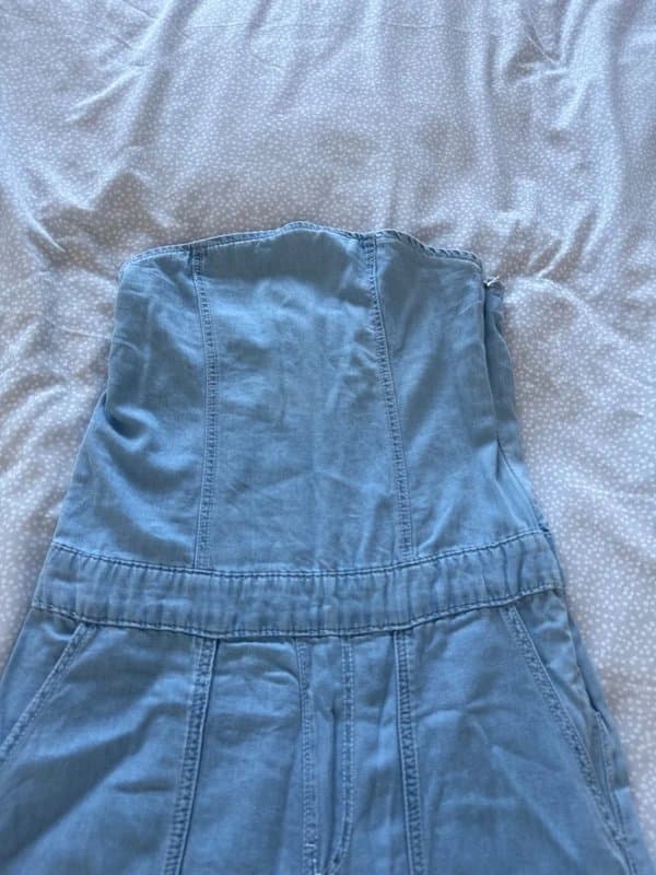 Bershka Bershka chambray denim cargo jumpsuit - xs