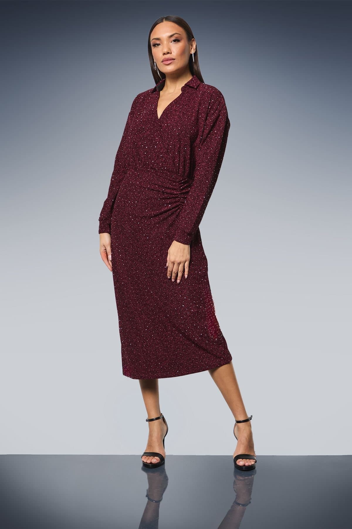 Principles Principles Women's Burgundy Hot Fix Jersey Shirt Dress
