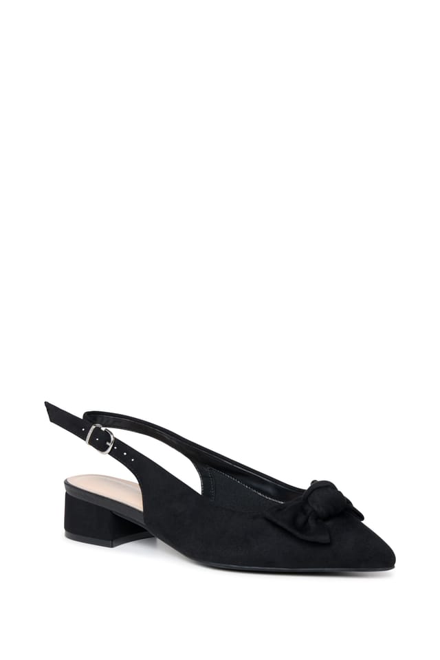 Paradox London Paradox London Women's Fallon' Wide Fit Block Heel Slingback Shoes in Black - 3