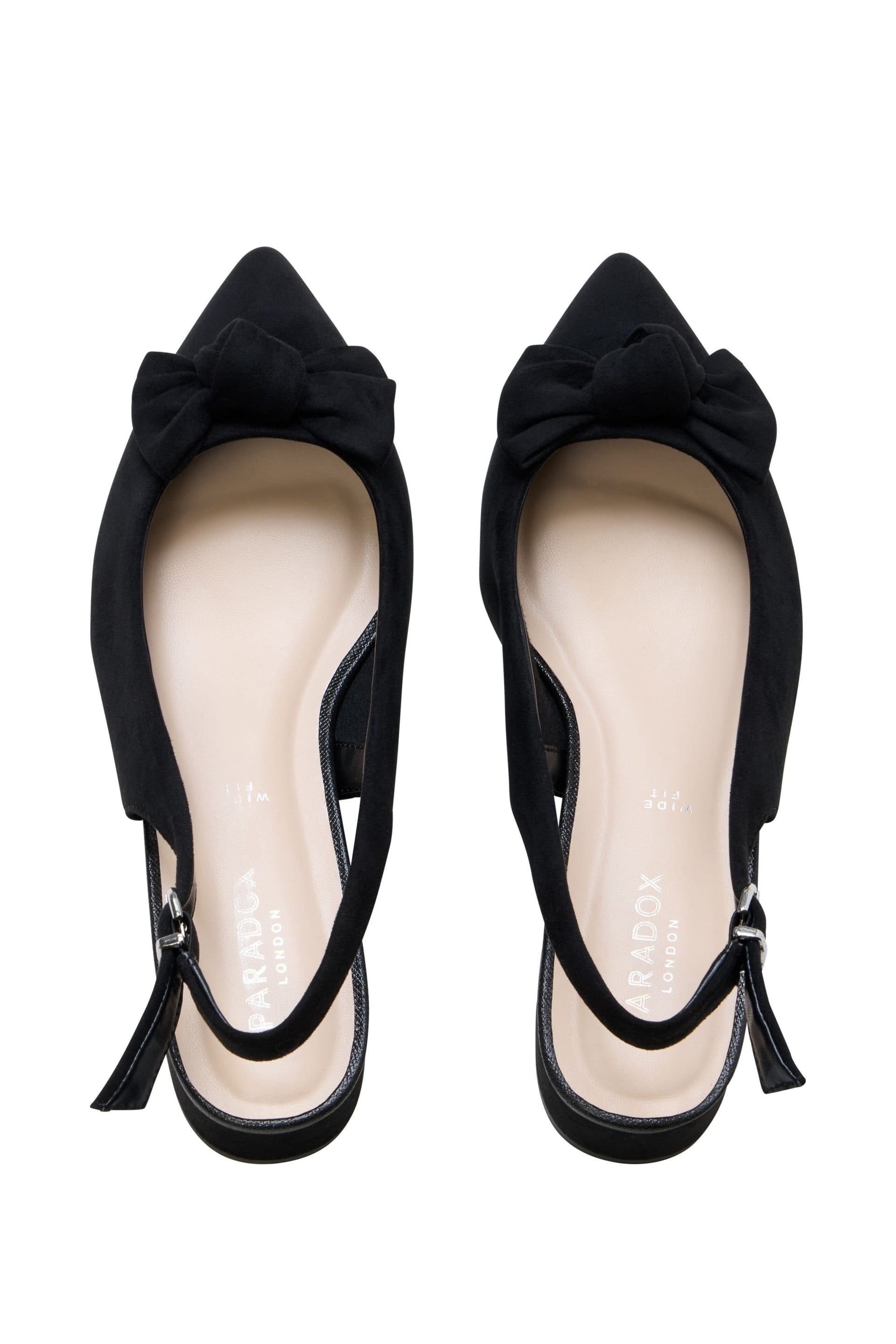 Paradox London Paradox London Women's Fallon' Wide Fit Block Heel Slingback Shoes in Black - 4