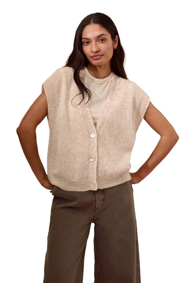 Celtic & Co Celtic & Co Women's Grown On Button Up Sleeve Cardigan in Cream - 3
