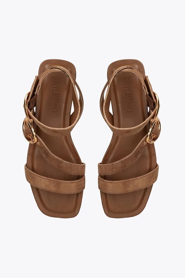 Steve Madden STEVE MADDEN Women's 'Karmin Brown Suede' Suede Sandals - 2