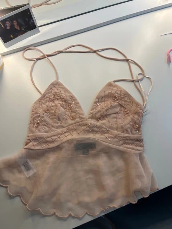 Bershka Pink Sequin Embellished Top