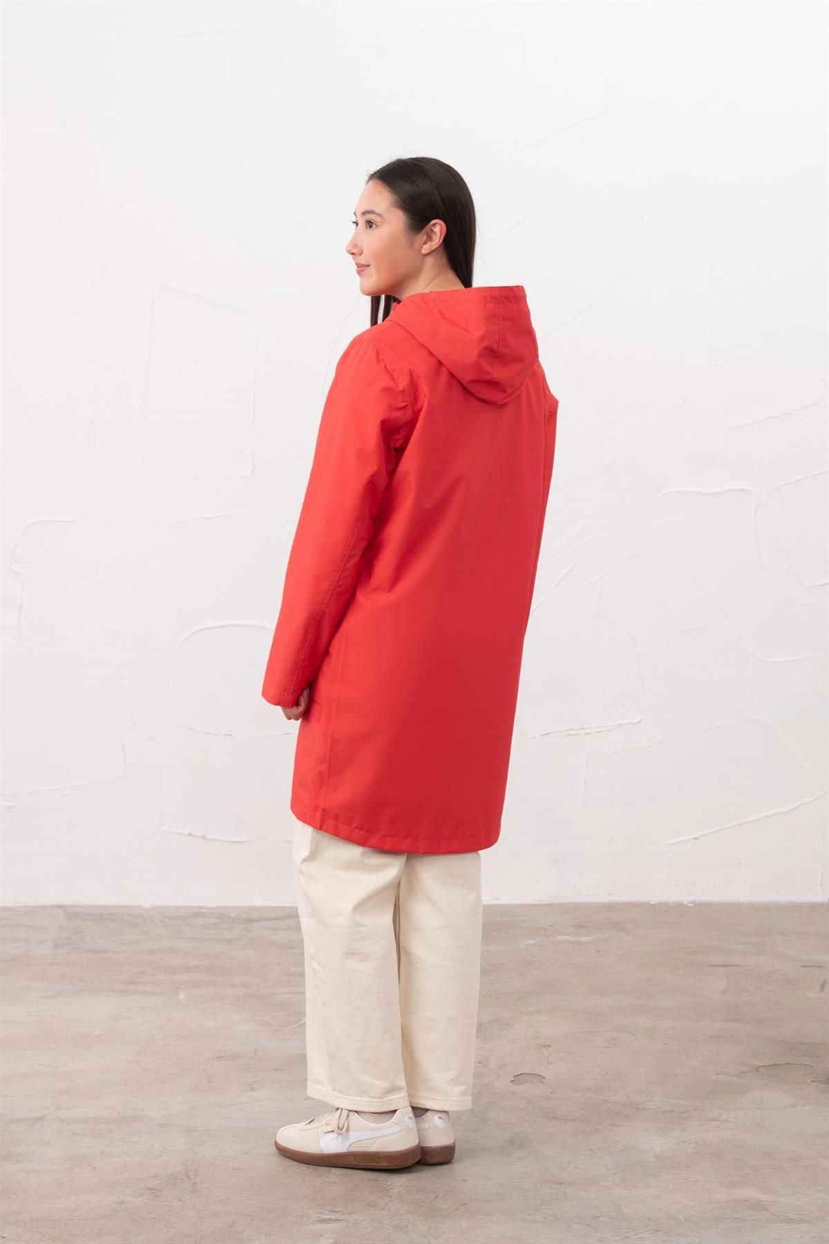 Lighthouse Clothing Lighthouse Clothing Women's Long Beachcomber Jacket Spring Summer Outdoor Coat in Red - 3