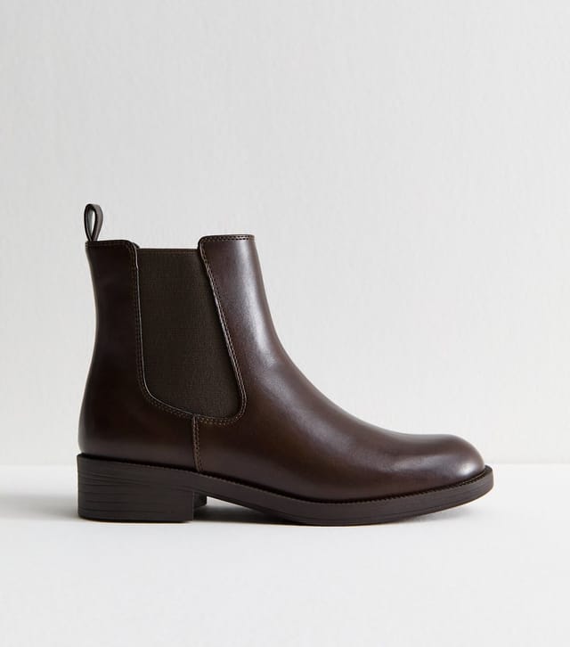 New Look Women's Dark Brown Faux Leather Chelsea Boots New Look - 3