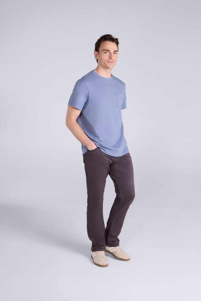 Animal Animal Men's Casual Soft Lightweight Breathable Short Sleeve Texture Pocket T-Shirt in Blue - 2