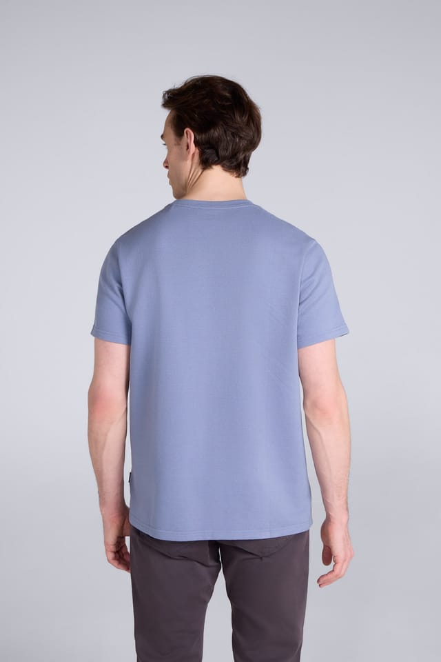 Animal Animal Men's Casual Soft Lightweight Breathable Short Sleeve Texture Pocket T-Shirt in Blue - 3