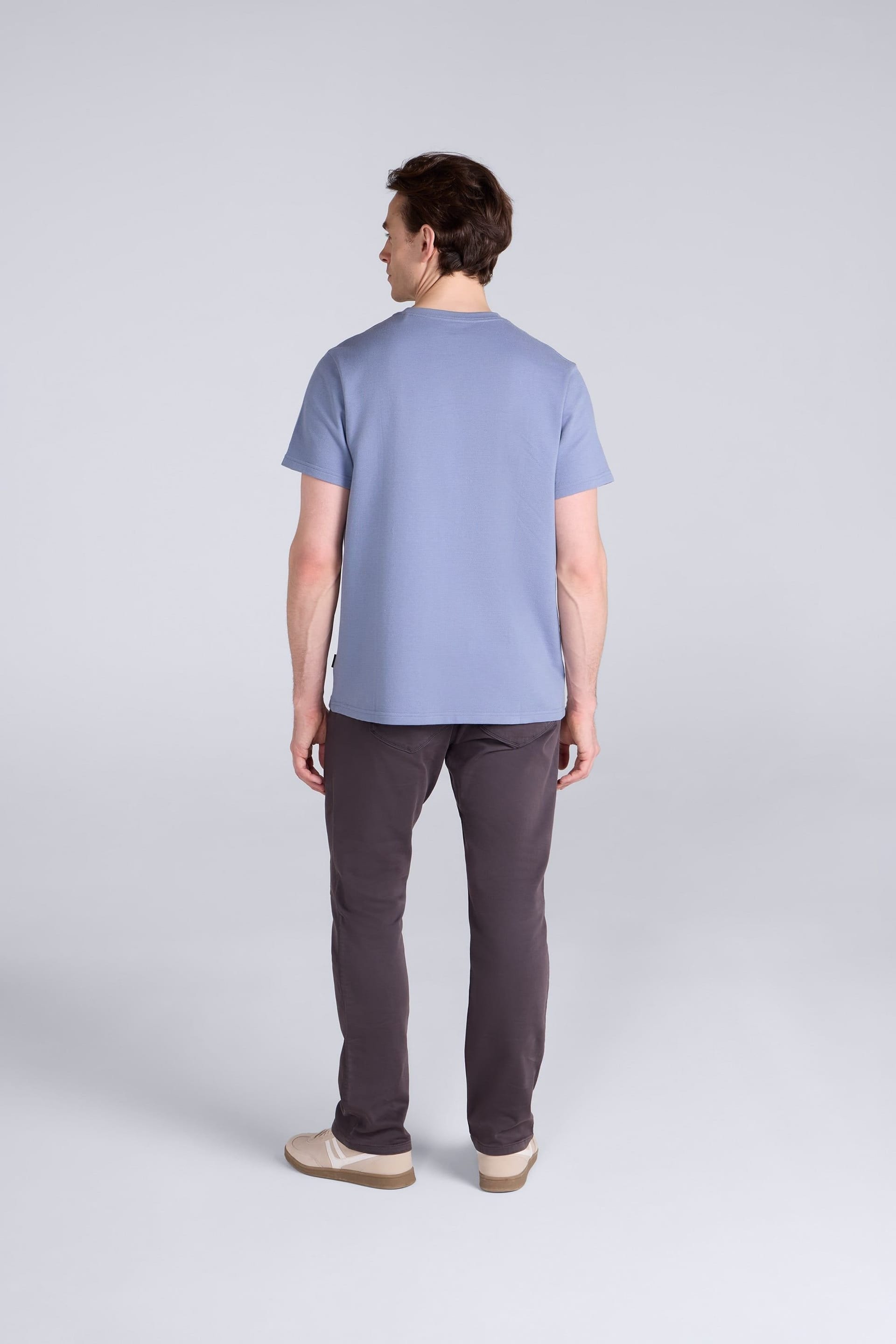 Animal Animal Men's Casual Soft Lightweight Breathable Short Sleeve Texture Pocket T-Shirt in Blue - 4