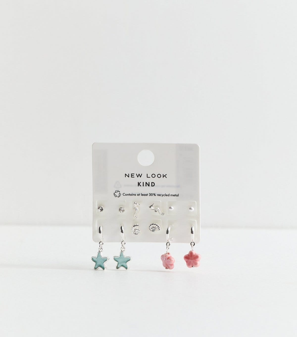 New Look Pack of 6 Silver Tone Mixed Shape Earrings New Look - 1
