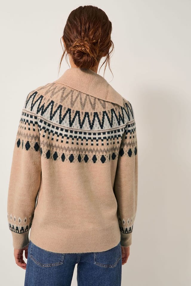Monsoon Monsoon Women's Fifi Fair Isle Jumper Camel - 2