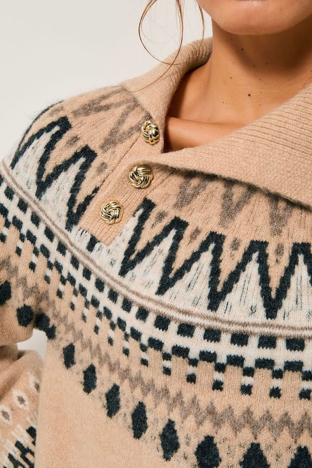 Monsoon Monsoon Women's Fifi Fair Isle Jumper Camel - 3