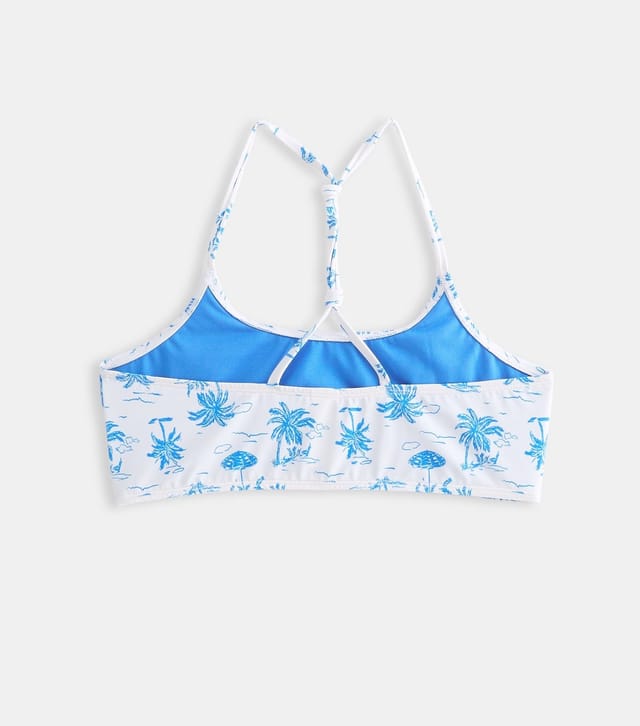 New Look Girls' White Palm Tree Print Triangle Bikini Top and Bottoms Set New Look - 2