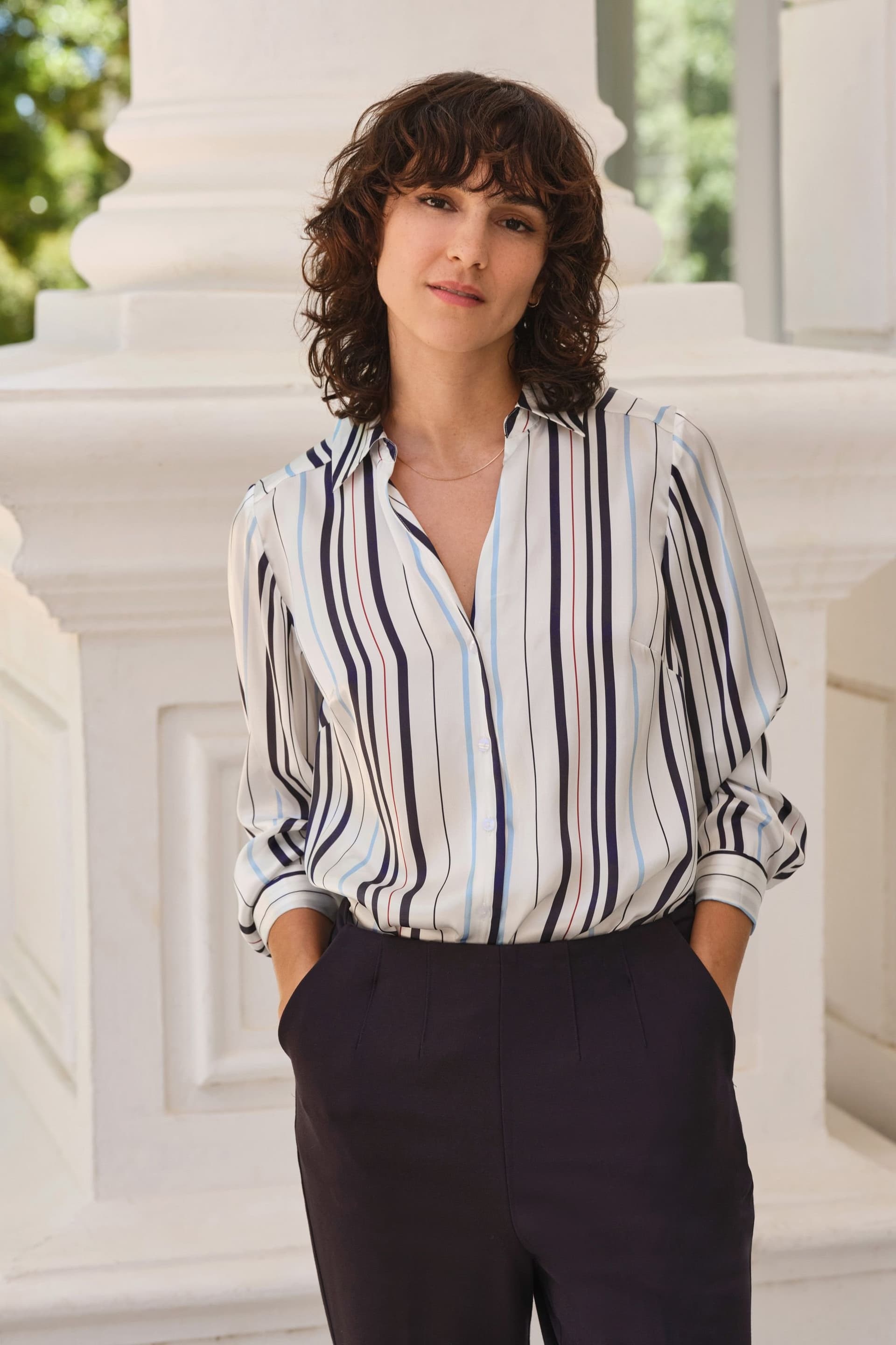 Pure Collection Pure Collection Multicolor Silk Striped Blouse