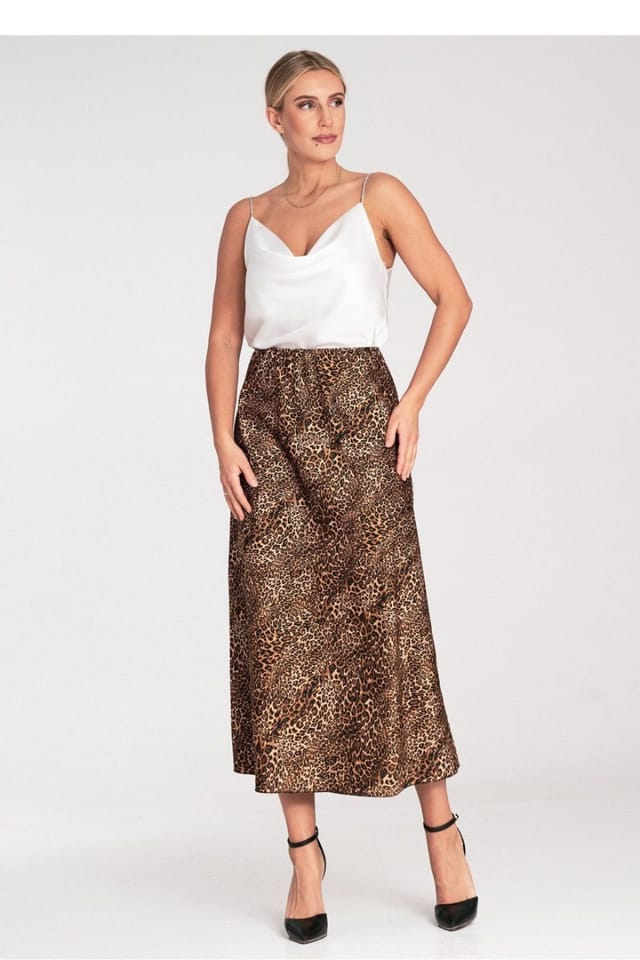 Love Lace Love Lace Women's Satin Midi Skirt with Elastic Waist - 2