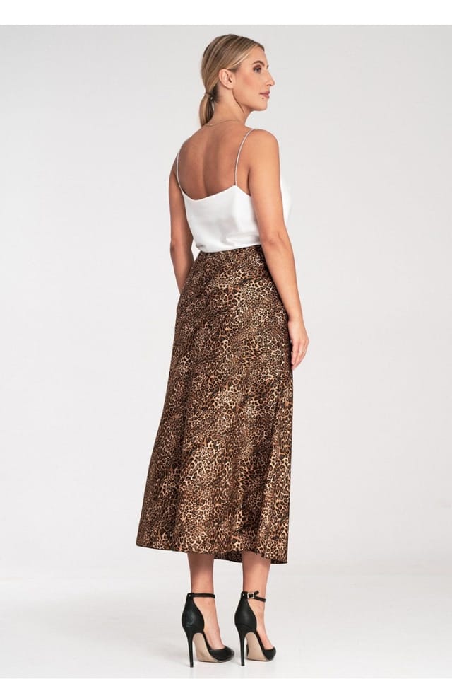 Love Lace Love Lace Women's Satin Midi Skirt with Elastic Waist - 3