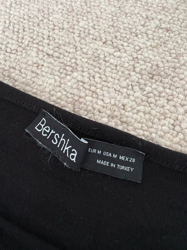 Bershka Bershka long sleeve across shoulder top black