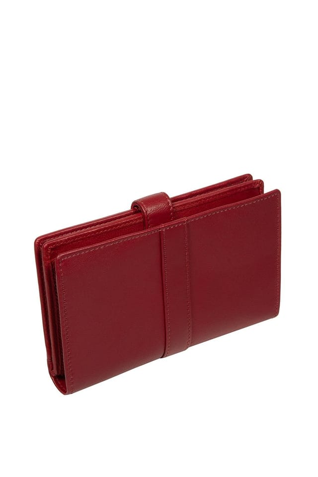 NiNa Amora NiNa Amora Women's 'Gabriela' Black Leather Purse in Red - 3