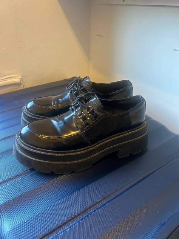 ASOS Black patent leather chunky loafer size 7