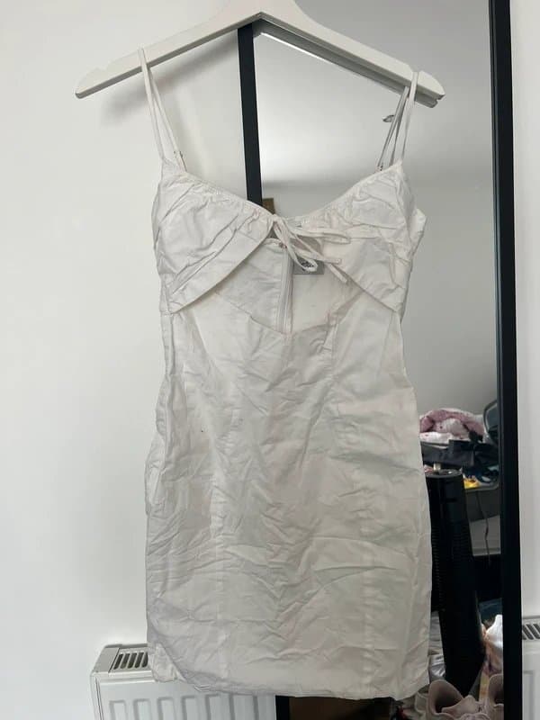 Oh Polly Oh Polly cut out bow white cami dress mini