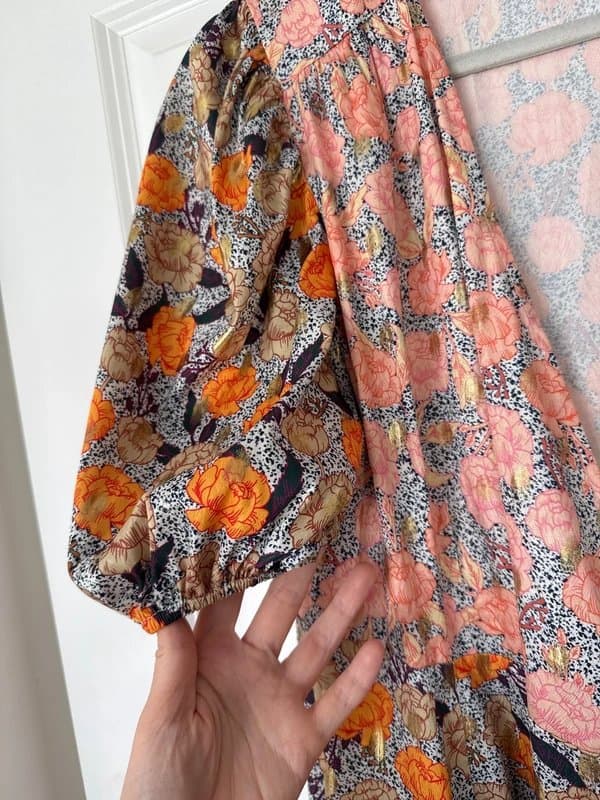Never Fully Dressed Never Fully Dressed Orange Floral Wrap Dress