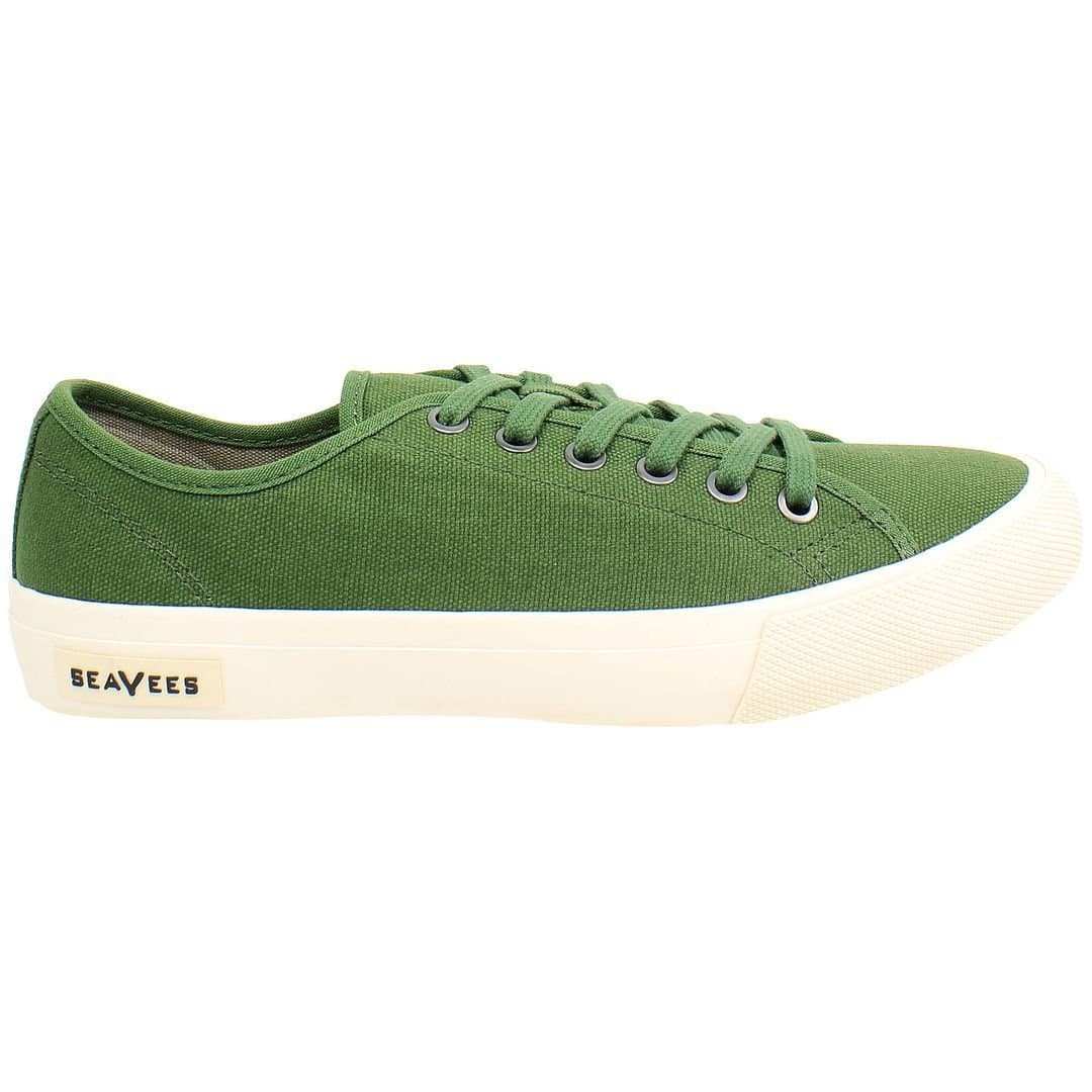Seavees Seavees Men's Monterey Sneaker Standard Lace-Up Green Canvas Plimsolls