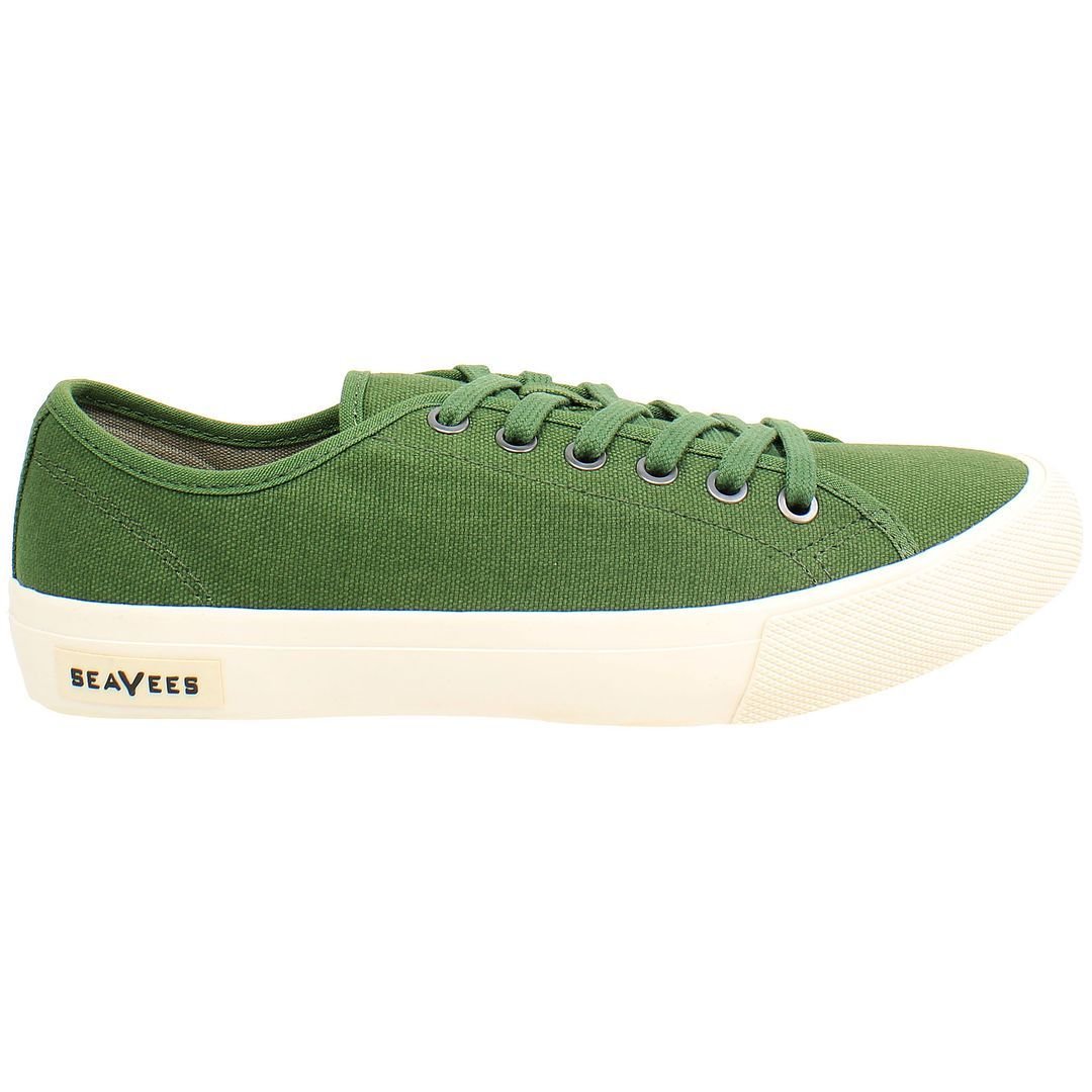 Seavees Seavees Men's Monterey Sneaker Standard Lace-Up Green Canvas Plimsolls - 2