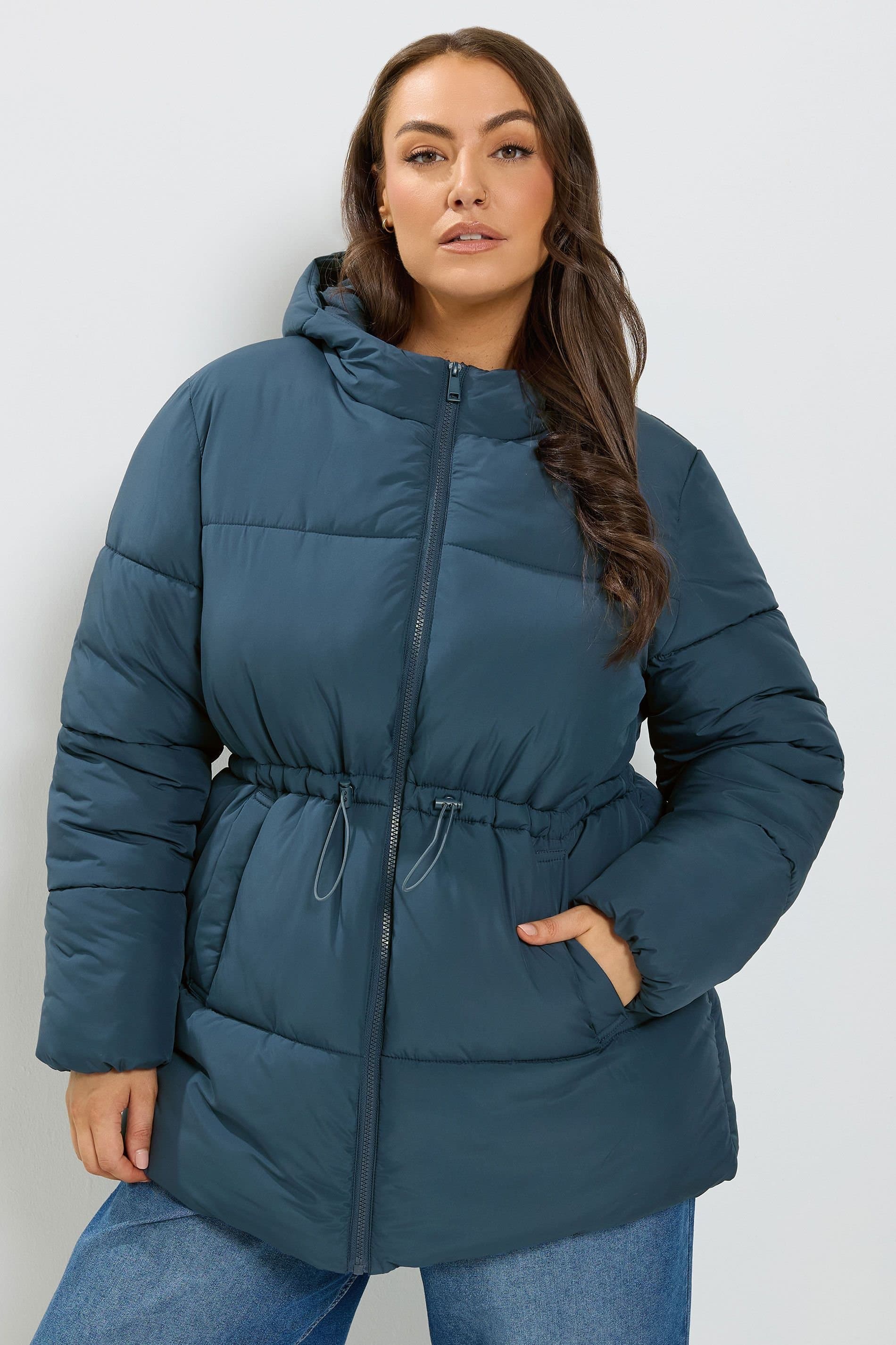 Yours Yours Women's Short Padded Jacket in Blue