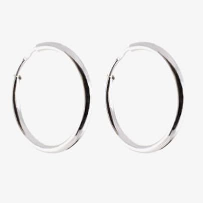 T.H.Baker T.H.Baker Silver 9ct White Gold Hoop Earrings
