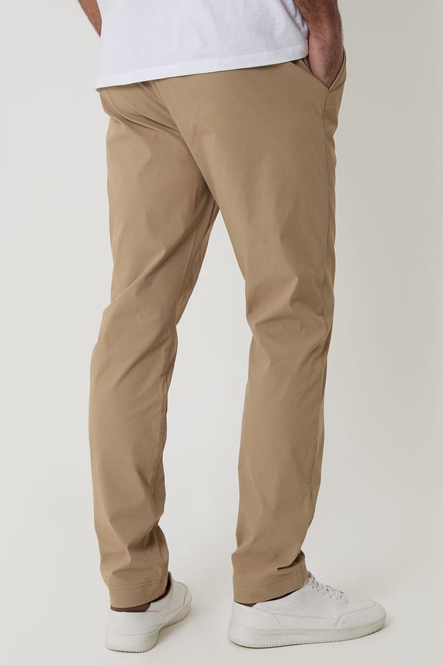 Threadbare Threadbare Men's Slim Fit Stretch Trousers in Stone - 2