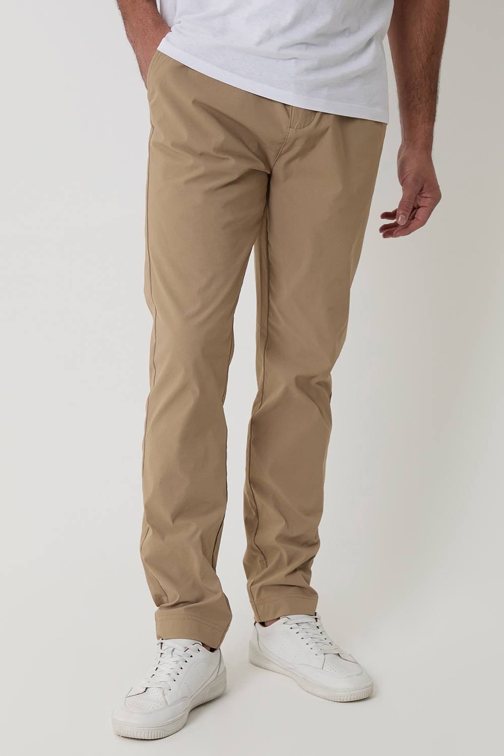 Threadbare Threadbare Men's Slim Fit Stretch Trousers in Stone - 3