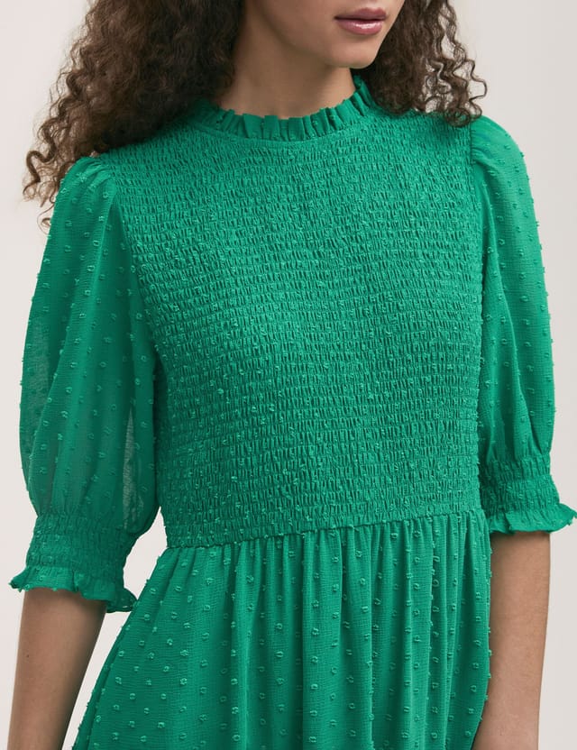 Finery London Finery London Women's Amelia 3/4 Sleeve Chiffon Midi Dress in Emerald - 2
