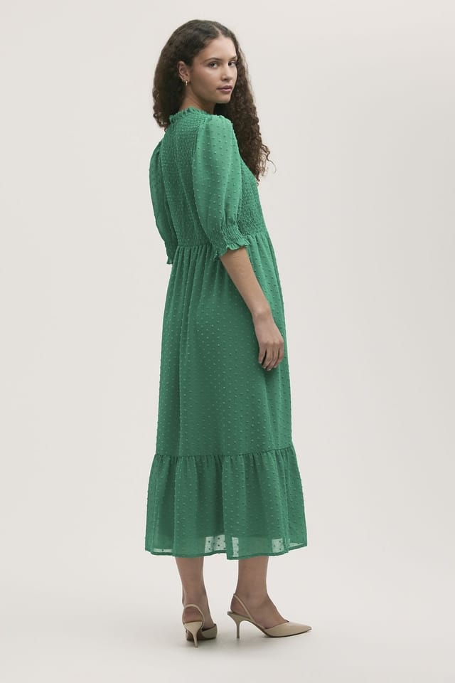 Finery London Finery London Women's Amelia 3/4 Sleeve Chiffon Midi Dress in Emerald - 3