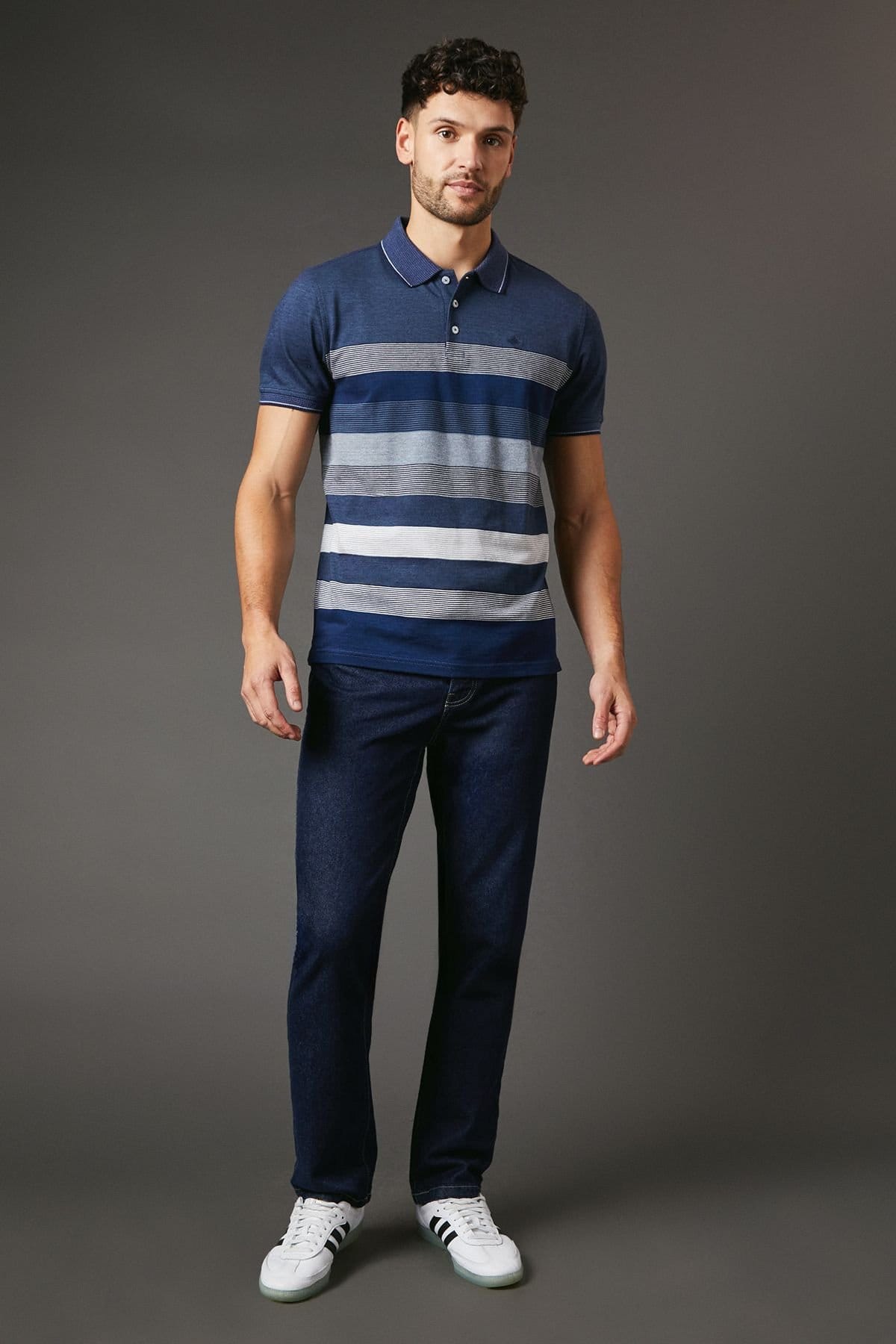 Maine Maine Men's Blue Oakland Stripe Polo Shirt - 4