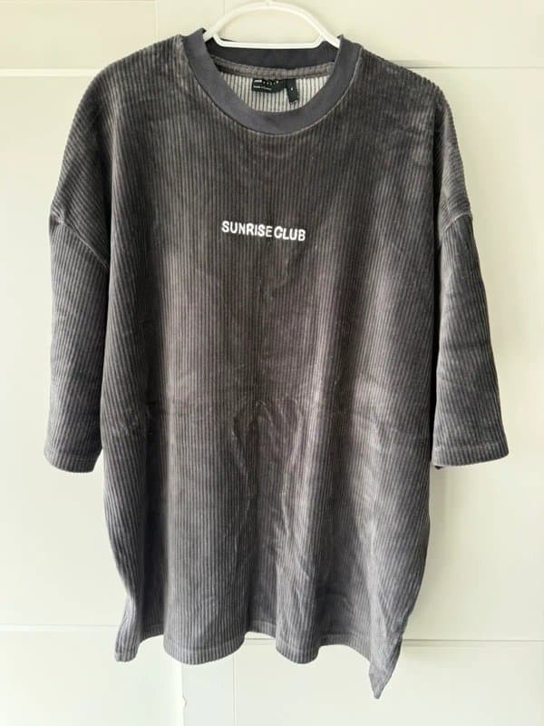 ASOS ASOS Design Cord T-Shirt - Navy Grey