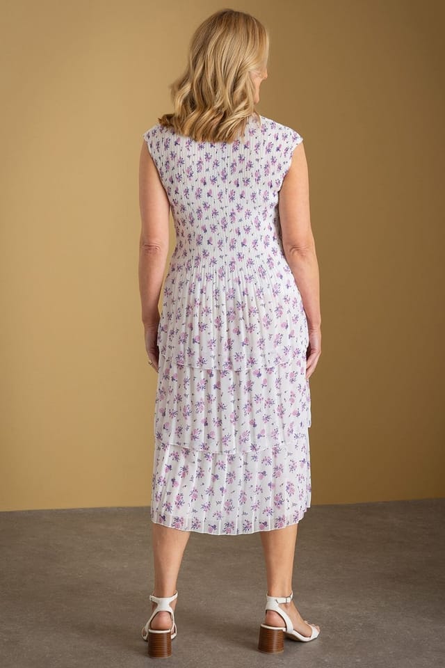 Anna Rose Anna Rose Women's Pleated Tiered Floral Dress - 2