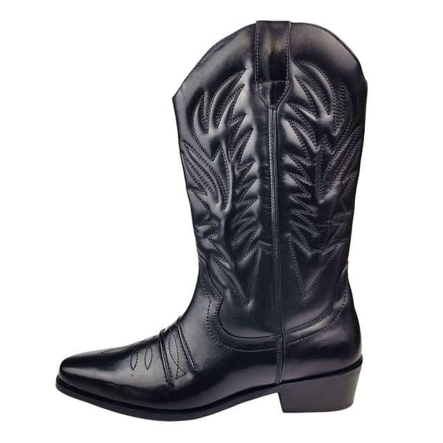 Woodland Woodland Men's High Clive Western Cowboy Boots in Black - 3