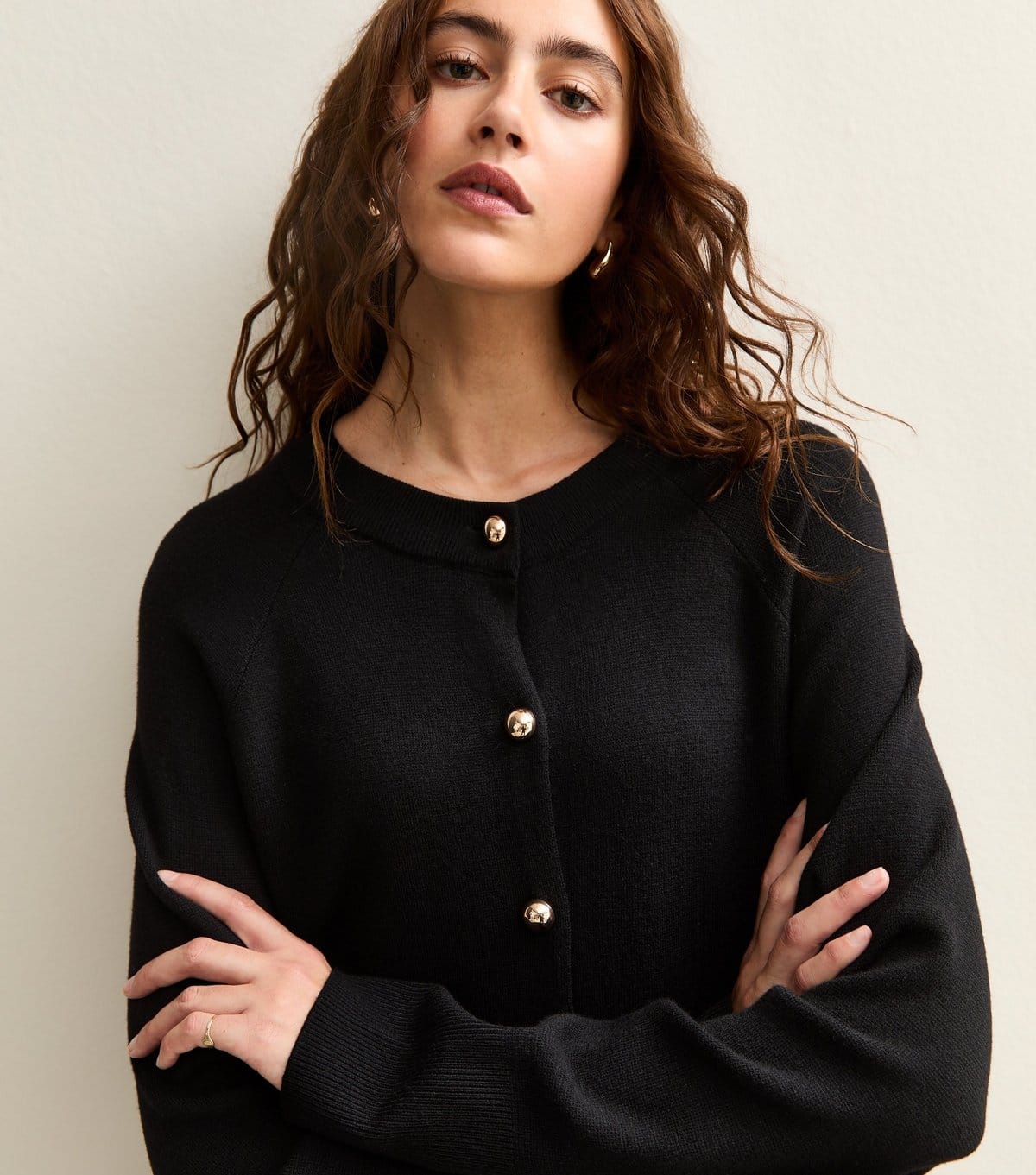 New Look Black Longline Crew Neck Cardigan