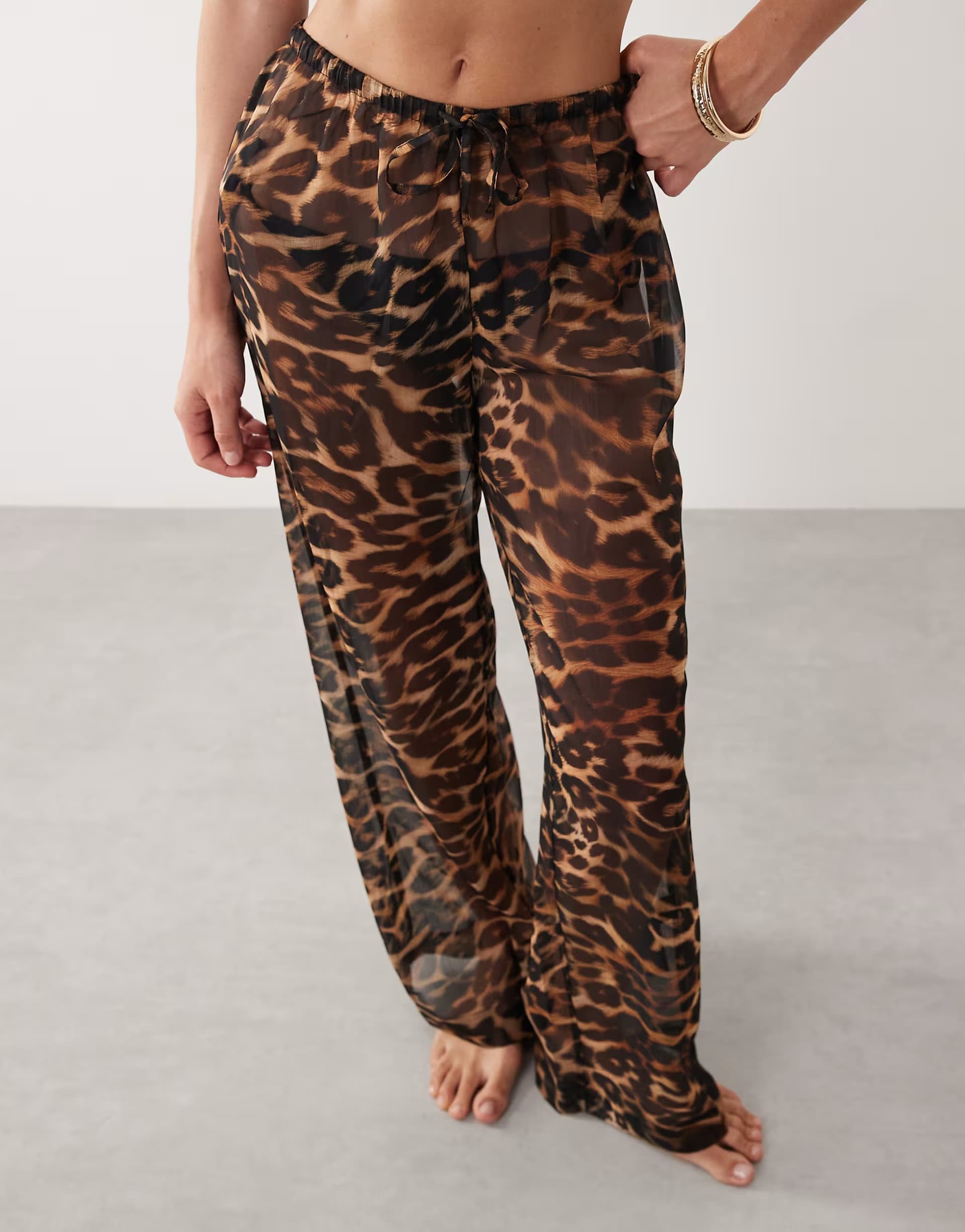 ASOS ASOS DESIGN sheer animal print trouser