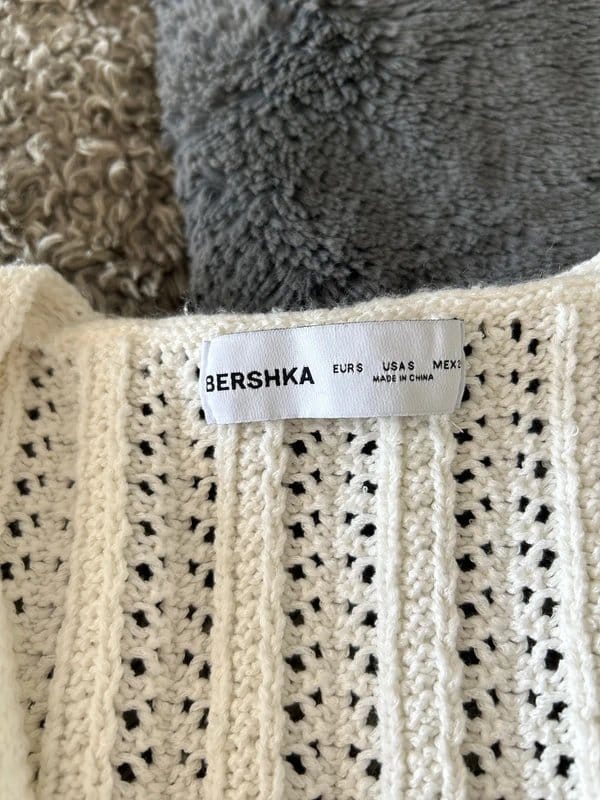 Bershka Cream Knit Waistcoat