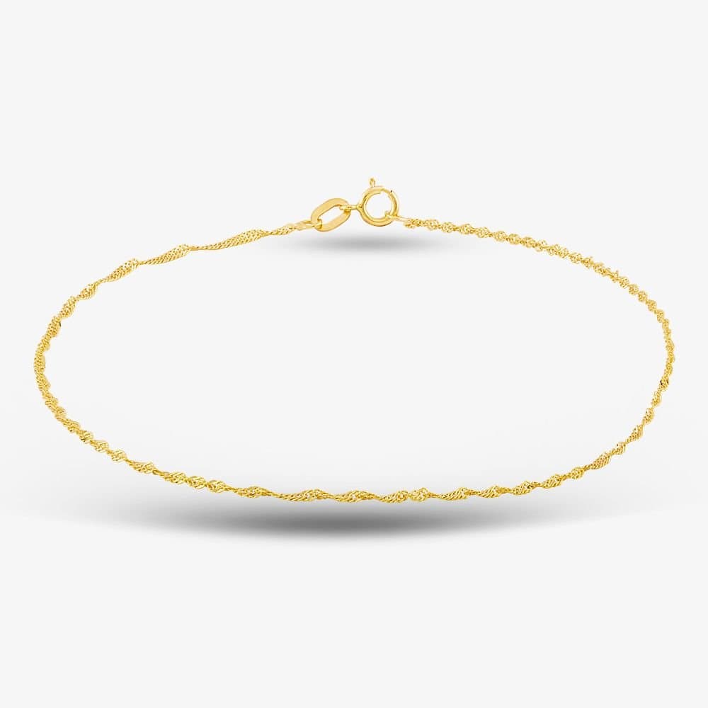 T.H.Baker T.H.Baker Women's 9ct Yellow Gold 9 Inch Anklet