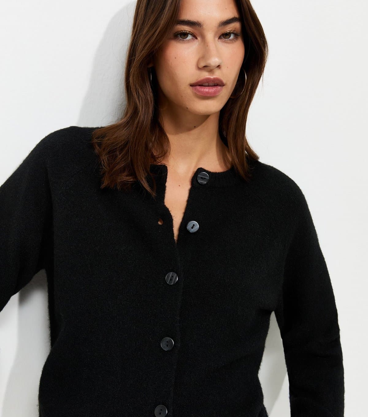 New Look New Look Black Knitted Meet The Jean Raglan Cardigan
