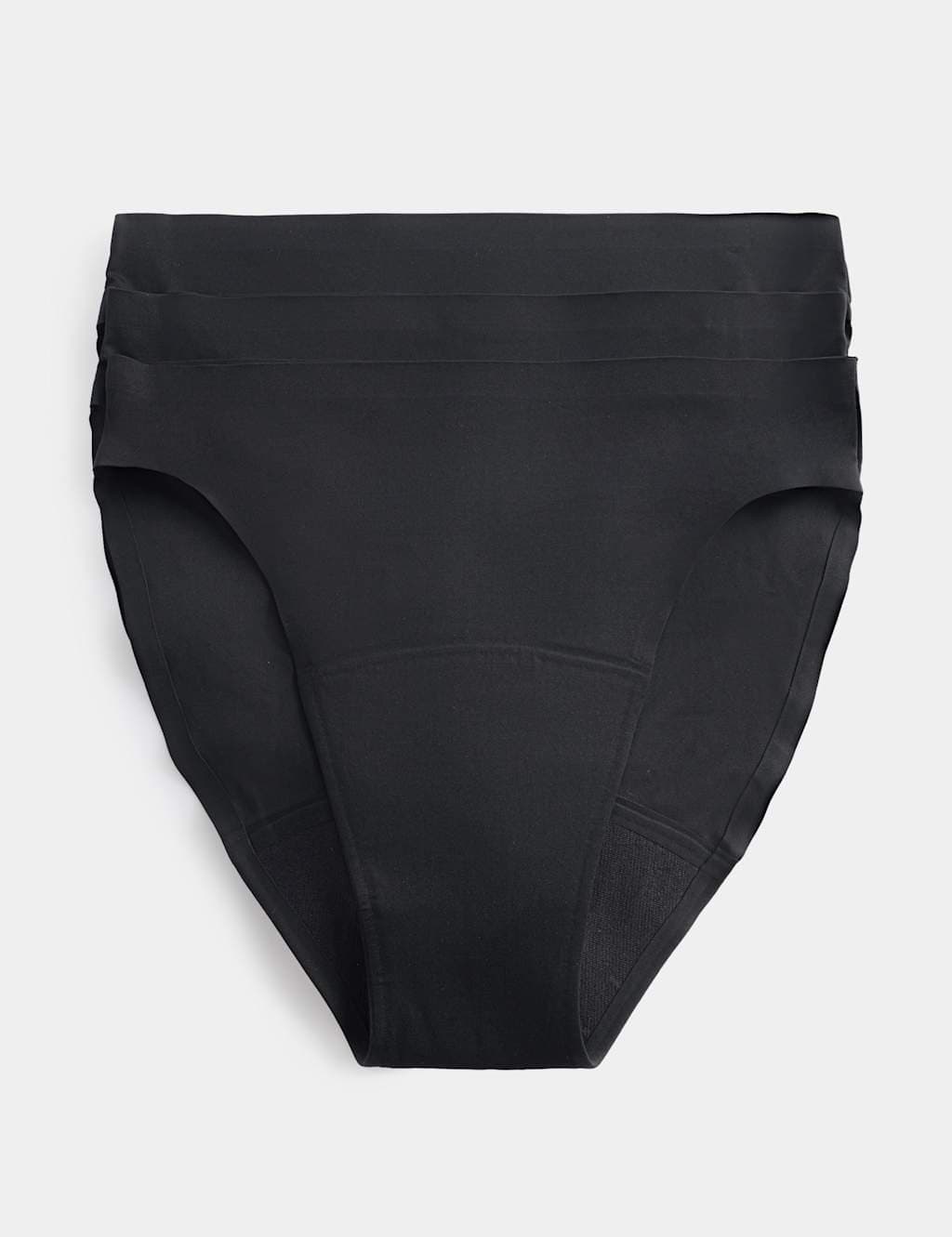 Marks & Spencer M&S 3 Pack Heavy Absorbency No VPL Period High Leg Knickers Black