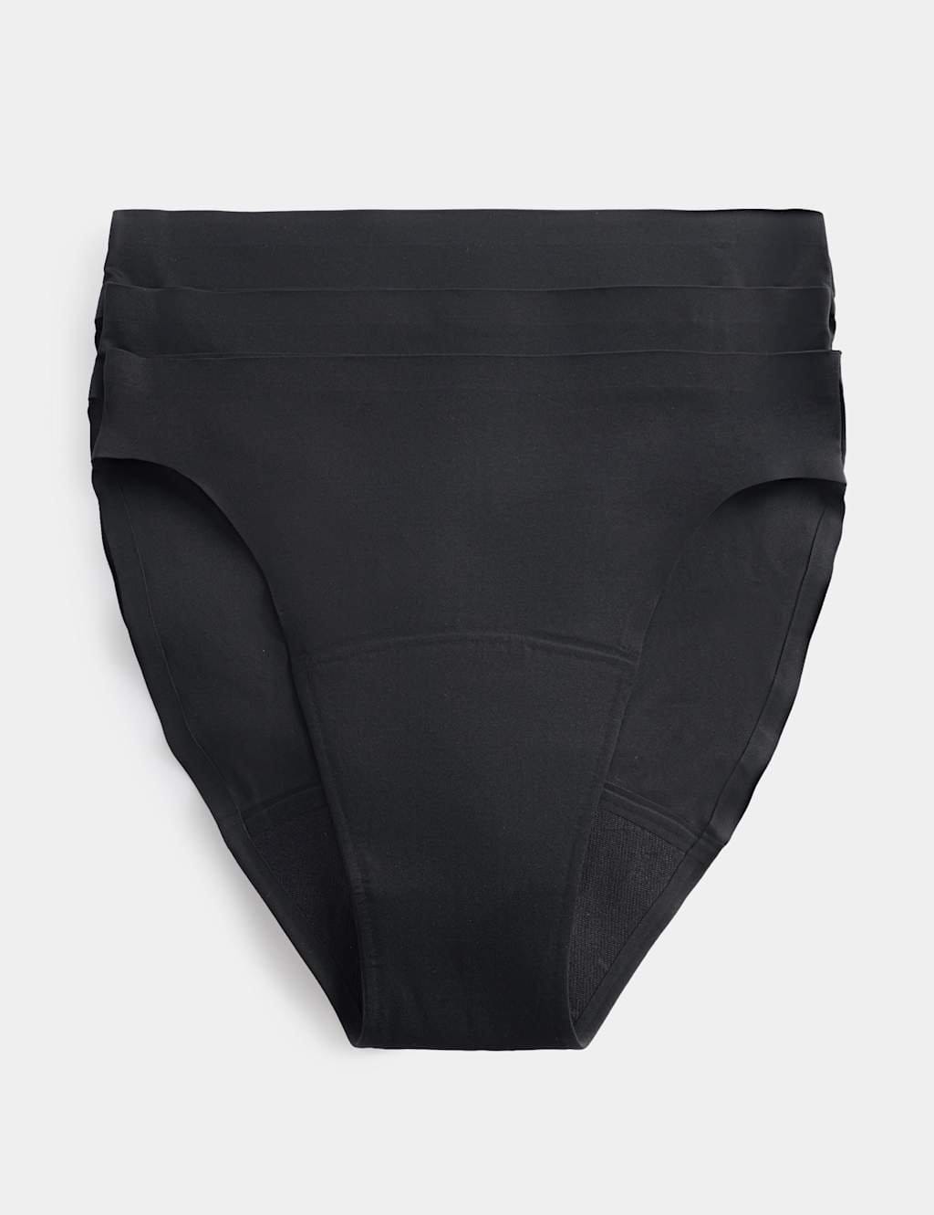 Marks & Spencer M&S 3 Pack Heavy Absorbency No VPL Period High Leg Knickers Black - 1